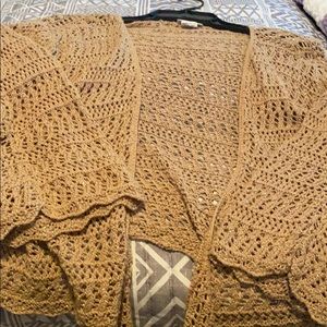 Tan knitted crop top